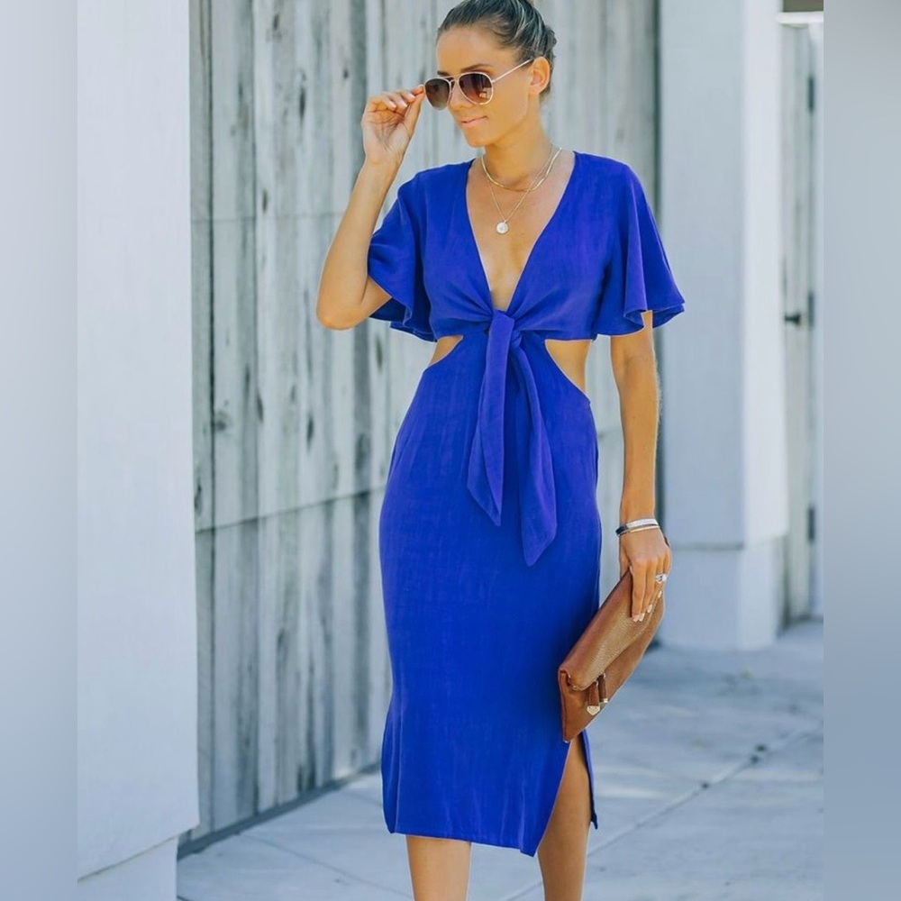 Vici Royal Blue Midi Dress